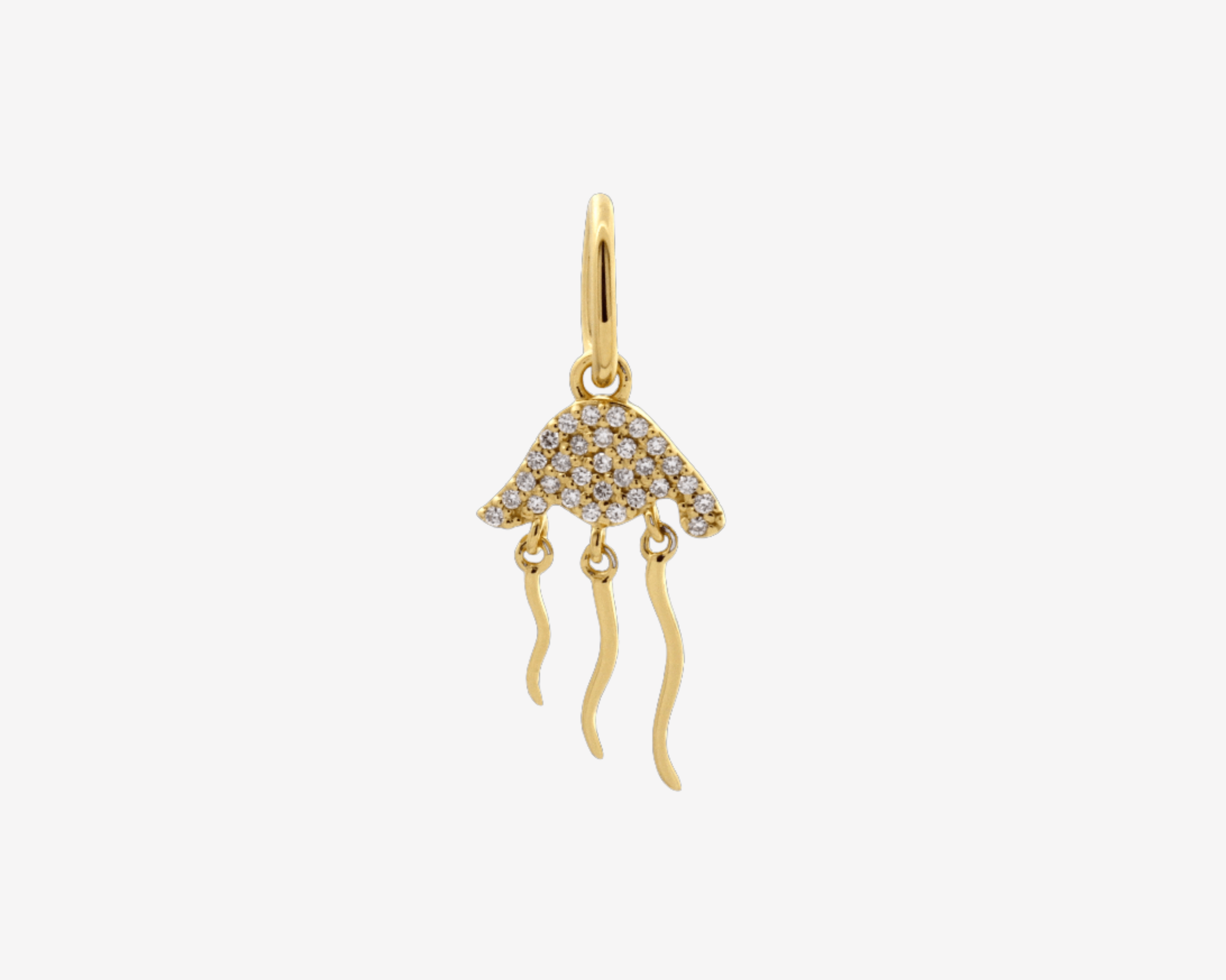 Şener Besim Jellyfish Charm in 14ct gold plating with lab-grown diamond accents — Buildable Collection