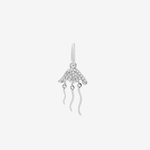 Şener Besim Jellyfish Charm in rhodium plating with lab-grown diamond accents — Buildable Collection