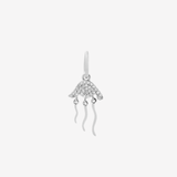 Şener Besim Jellyfish Charm in rhodium plating with lab-grown diamond accents — Buildable Collection