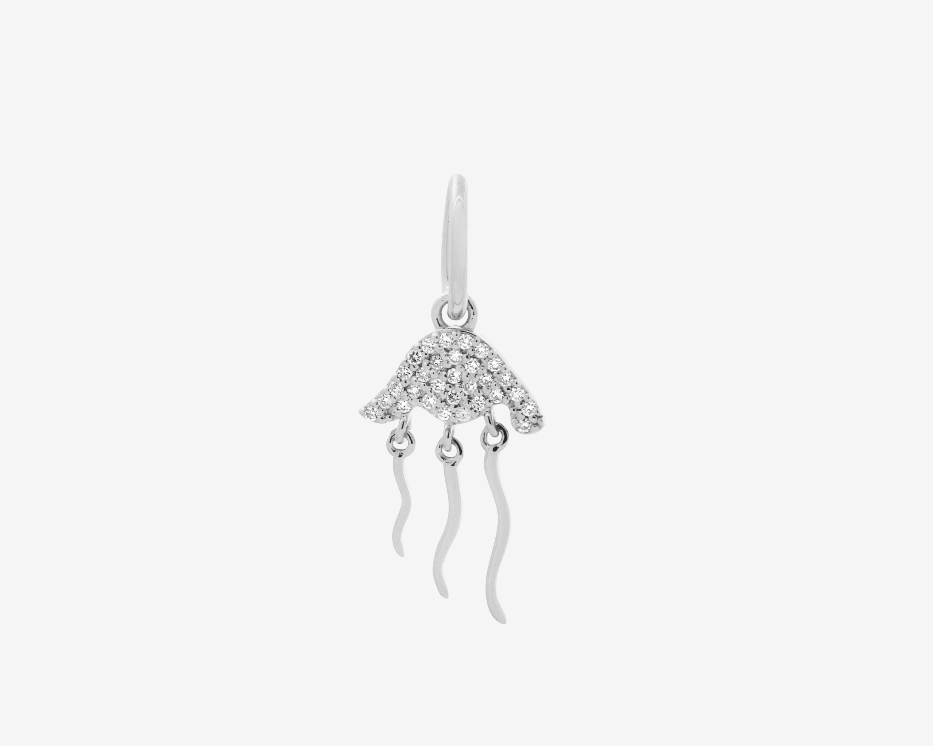 Şener Besim Jellyfish Charm in rhodium plating with lab-grown diamond accents — Buildable Collection