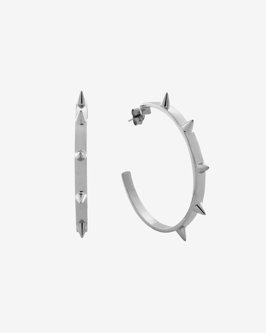 Large Multipoint Hoops - Silver