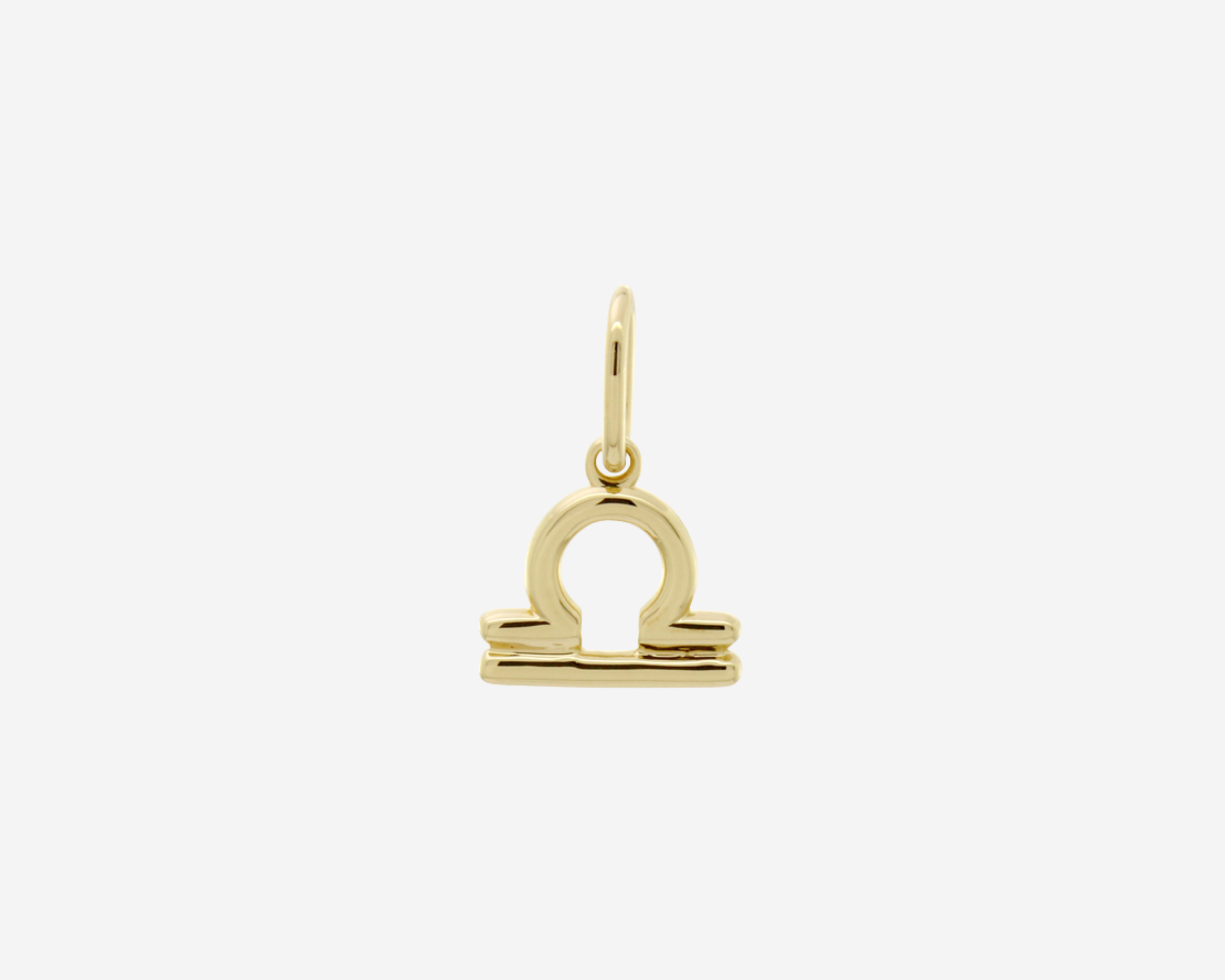 Şener Besim Libra Charm in 14ct gold plating, flat lay