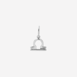 Şener Besim Libra Charm in silver rhodium plating, flat lay
