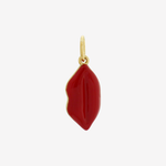 Şener Besim Lips Red Enamel Charm in gold plating, buildable collection