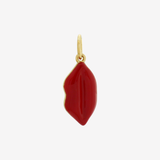 Şener Besim Lips Red Enamel Charm in gold plating, buildable collection