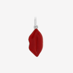 Şener Besim Lips Red Enamel Charm in rhodium plating, buildable collection