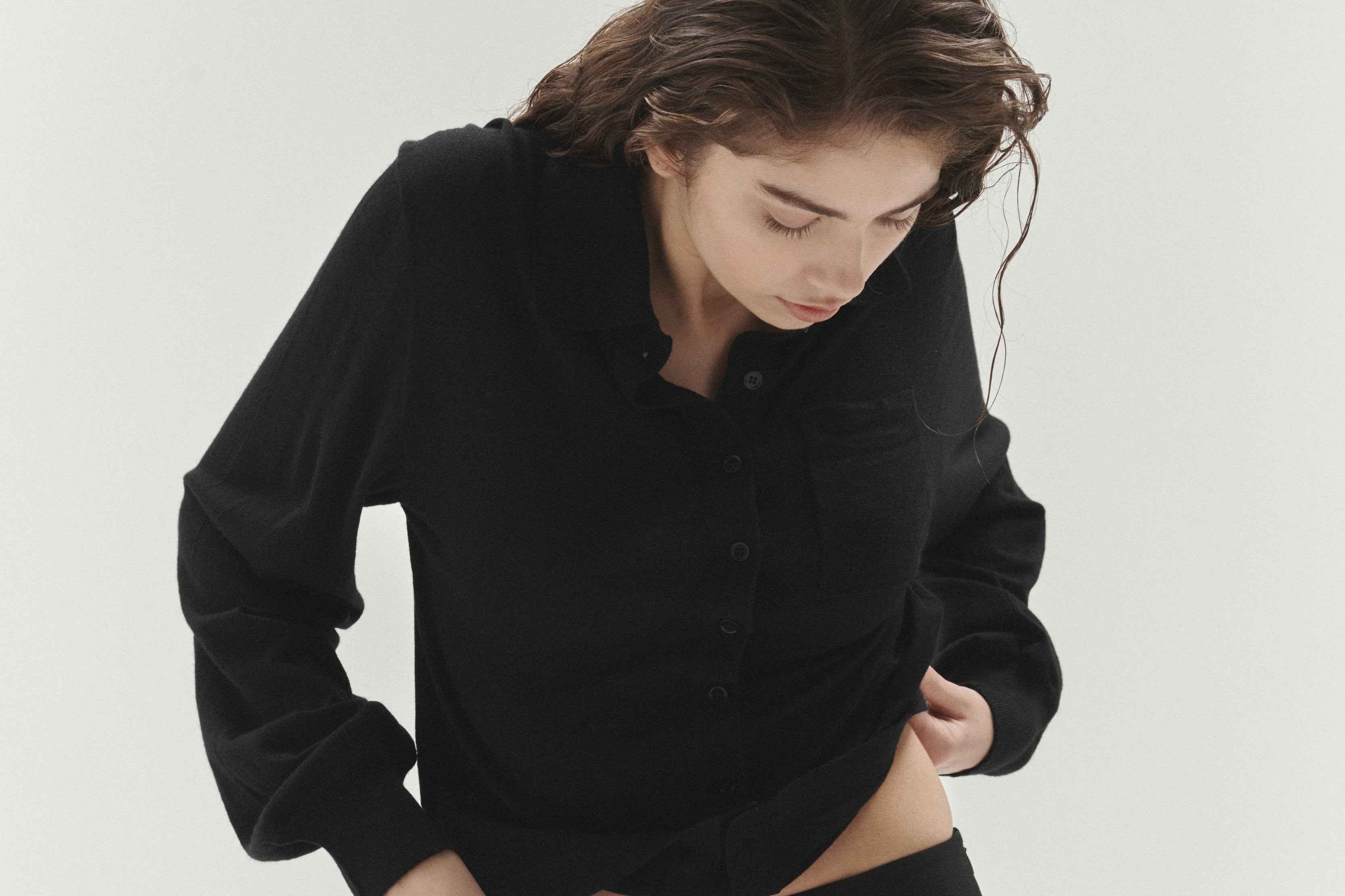 Long Sleeve Button Up Black