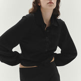 Long Sleeve Button Up Black