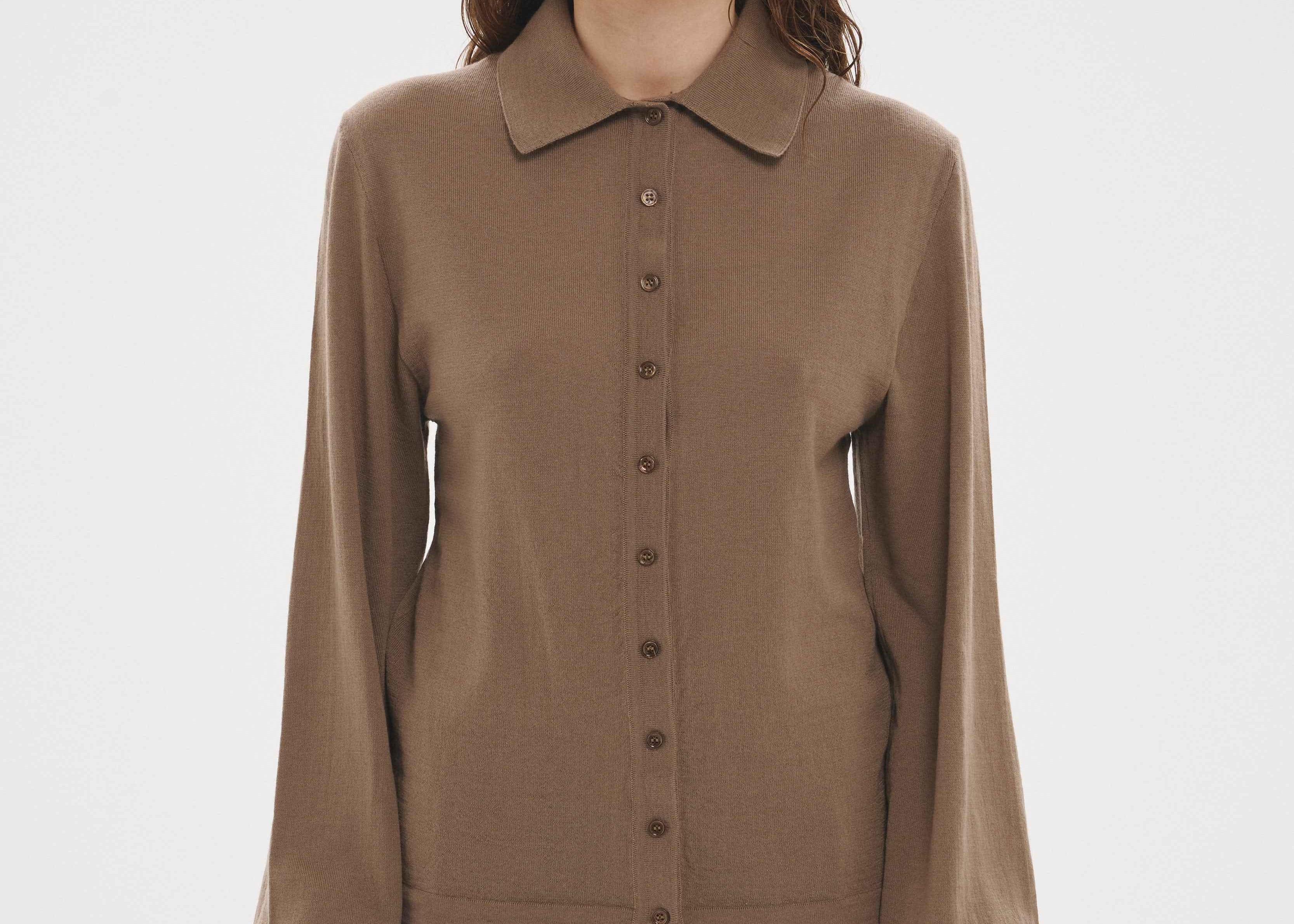 Long Sleeve Button Up Putty