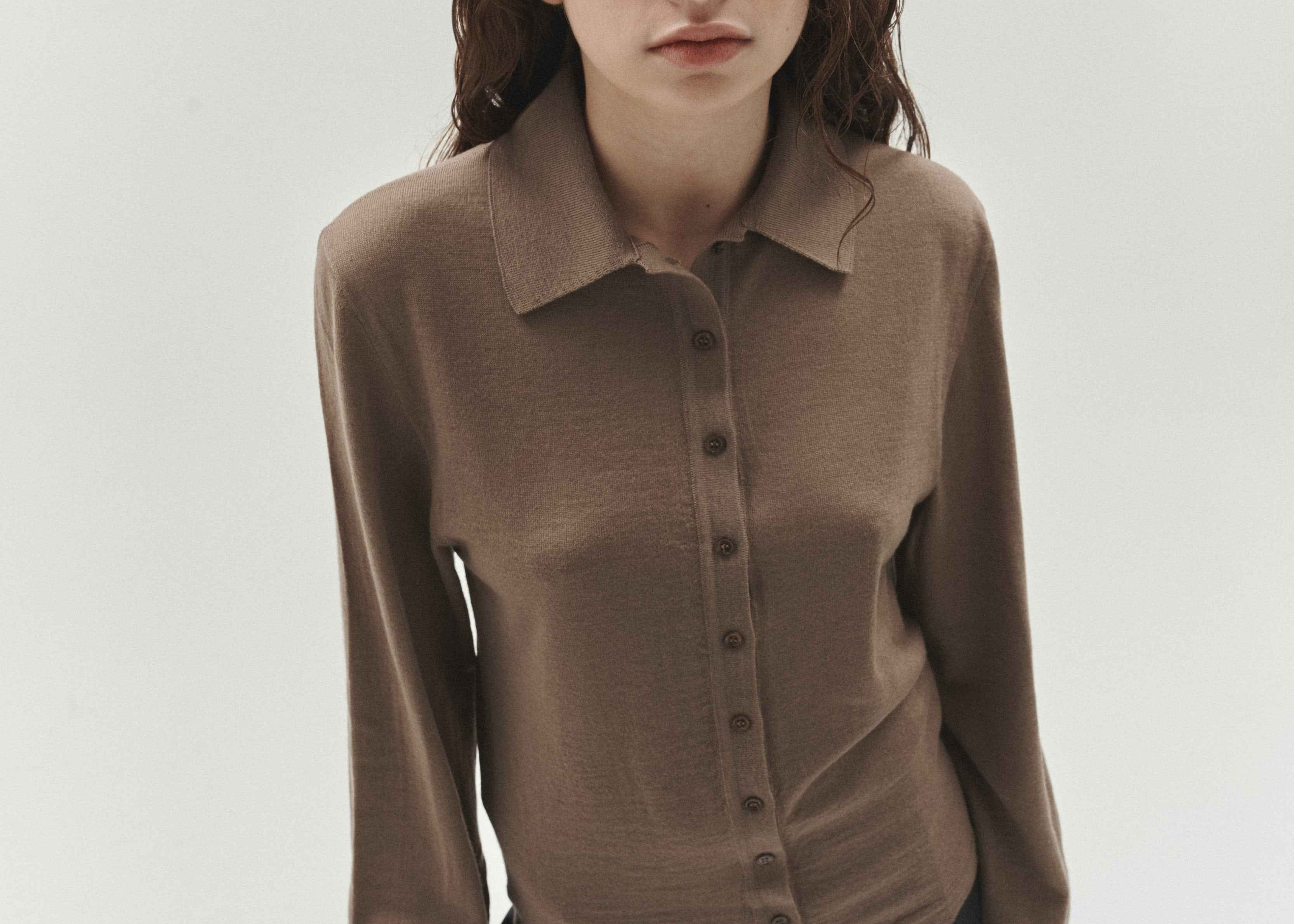 Long Sleeve Button Up Putty