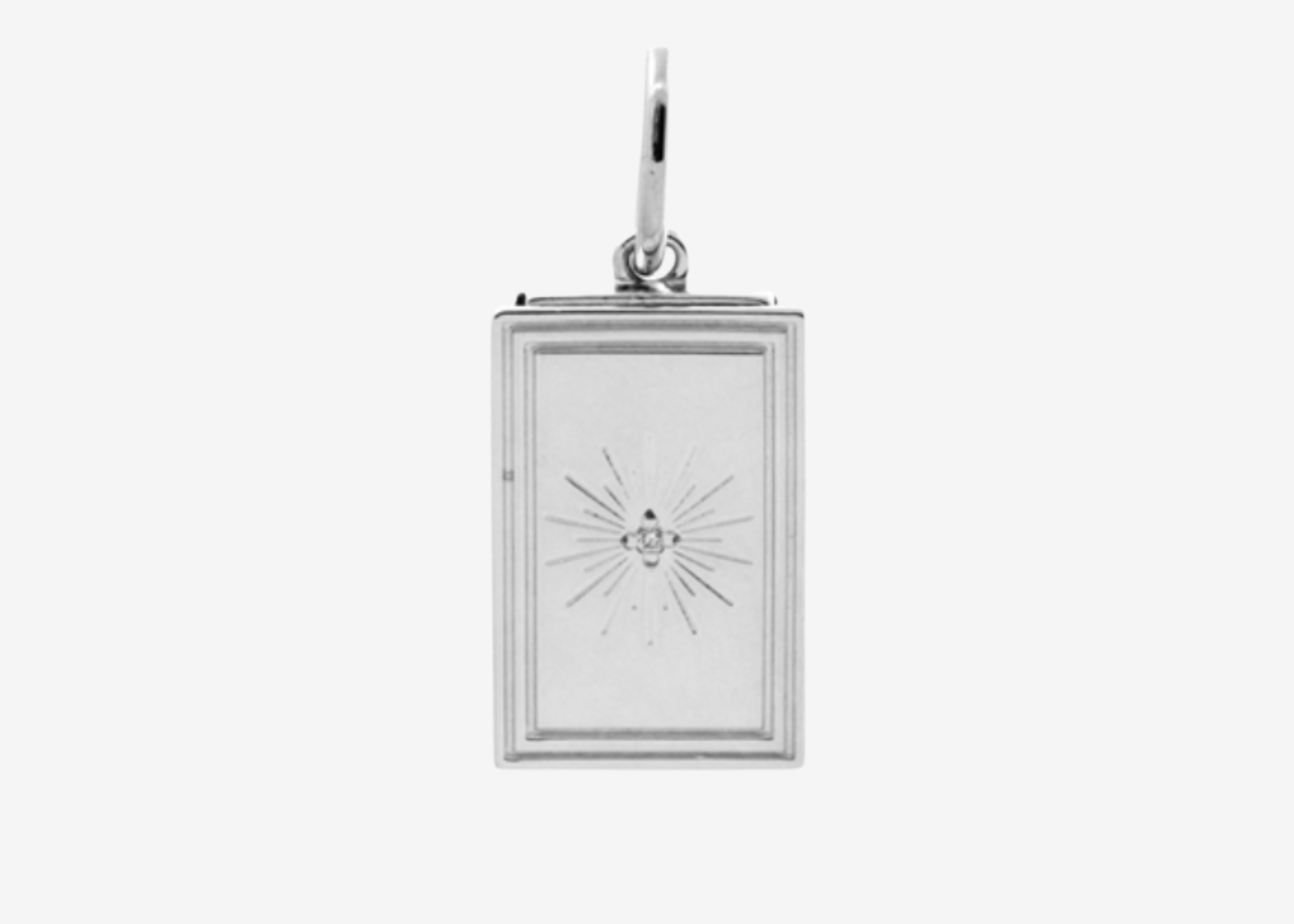Matchbox Engravable Charm with Diamond Sterling Silver — Şener Besim