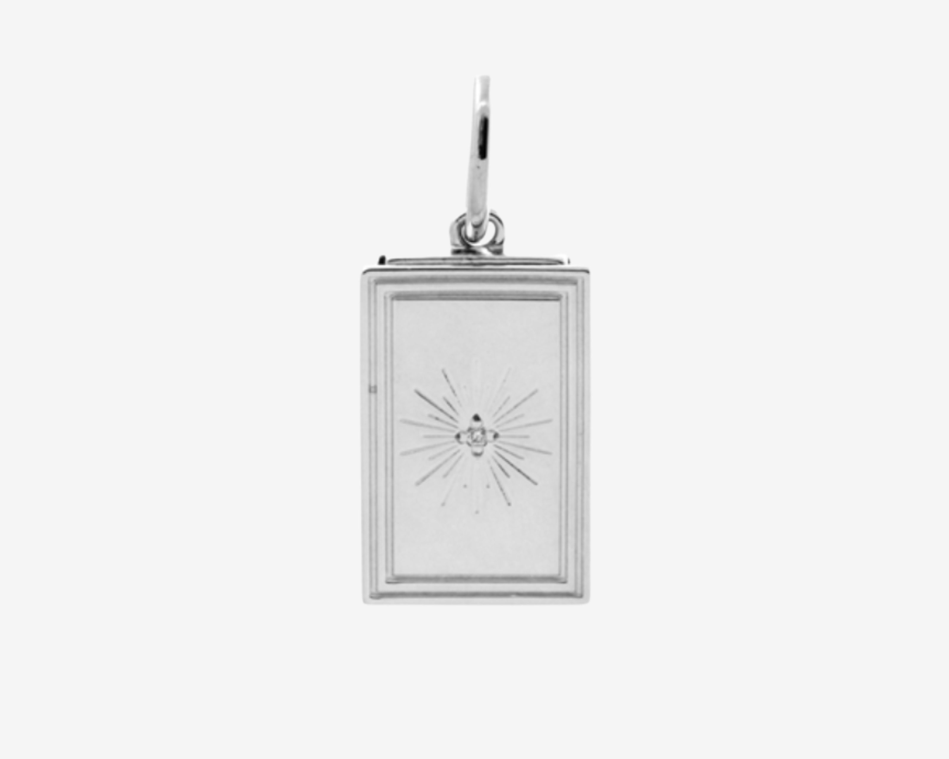 Matchbox Engravable Charm with Diamond Sterling Silver — Şener Besim