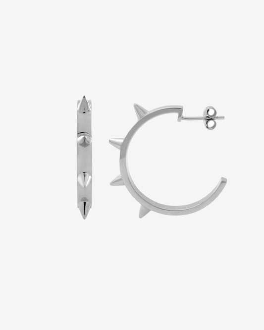 Medium Multipoint Hoops - Silver