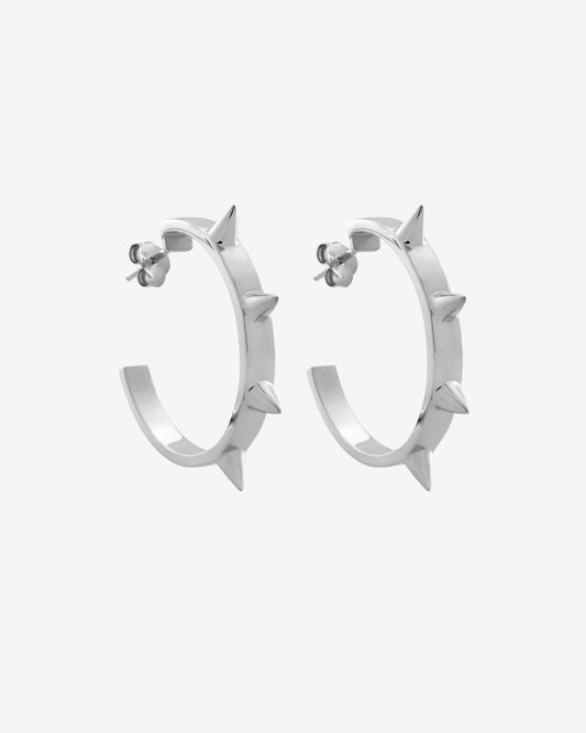 Medium Multipoint Hoops - Silver