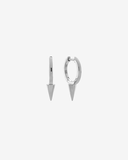 Medium Single Point Huggies - Silver