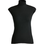 Merino wool cap sleeve turtleneck top in black — Şener Besim