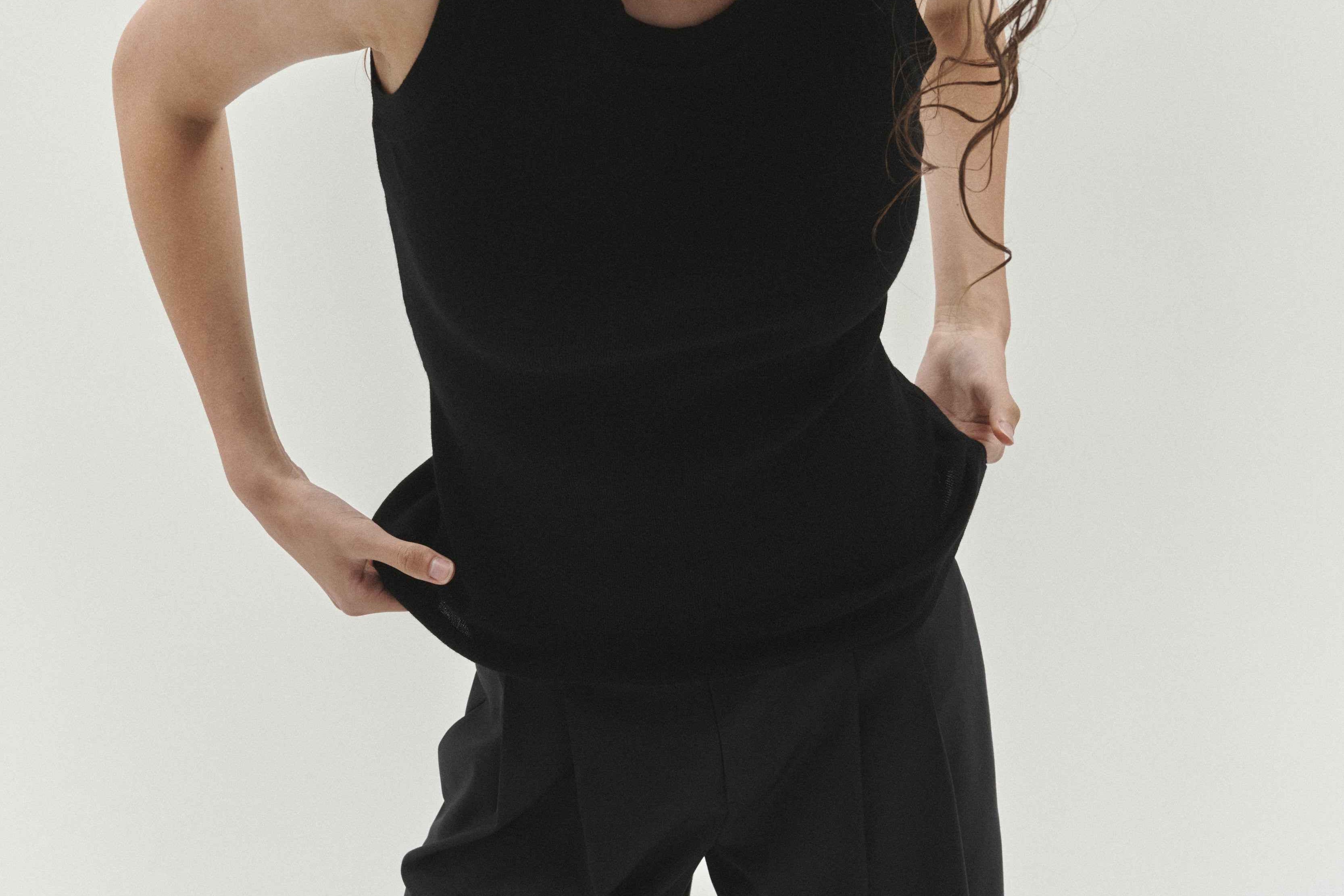 Merino Singlet Black
