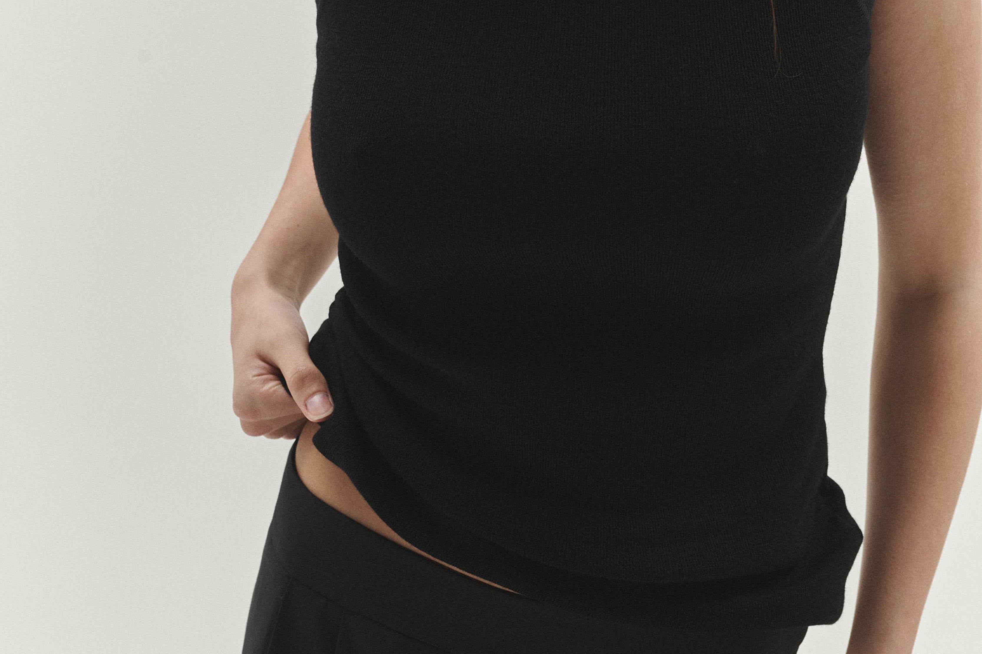 Merino Singlet Black