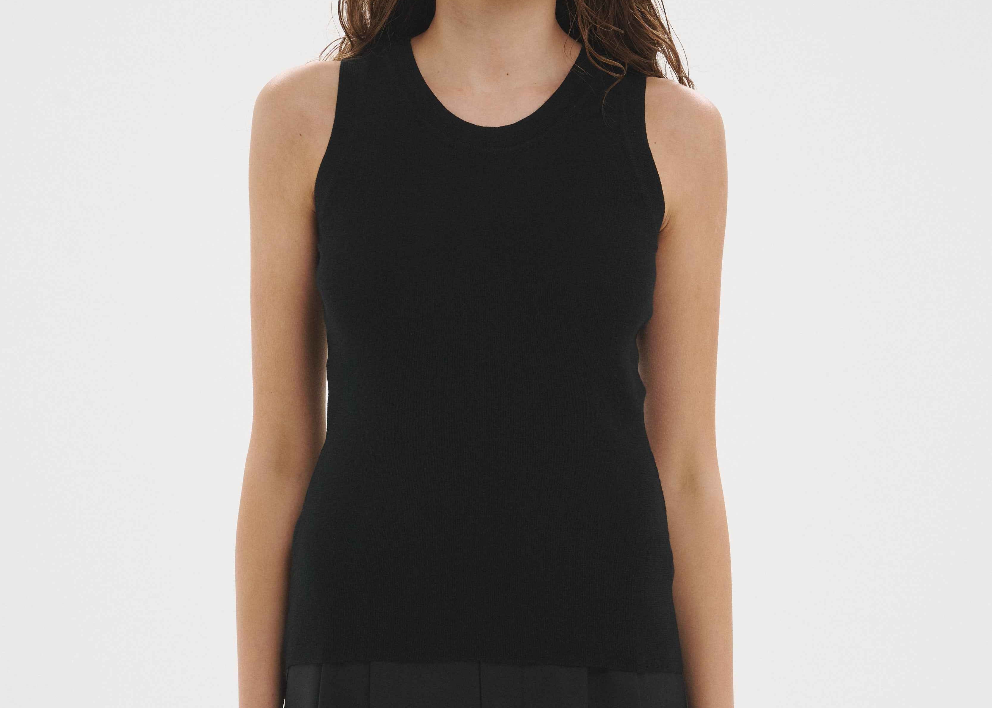 Merino Singlet Black