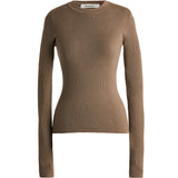Merino wool thumbhole crewneck in putty — Şener Besim