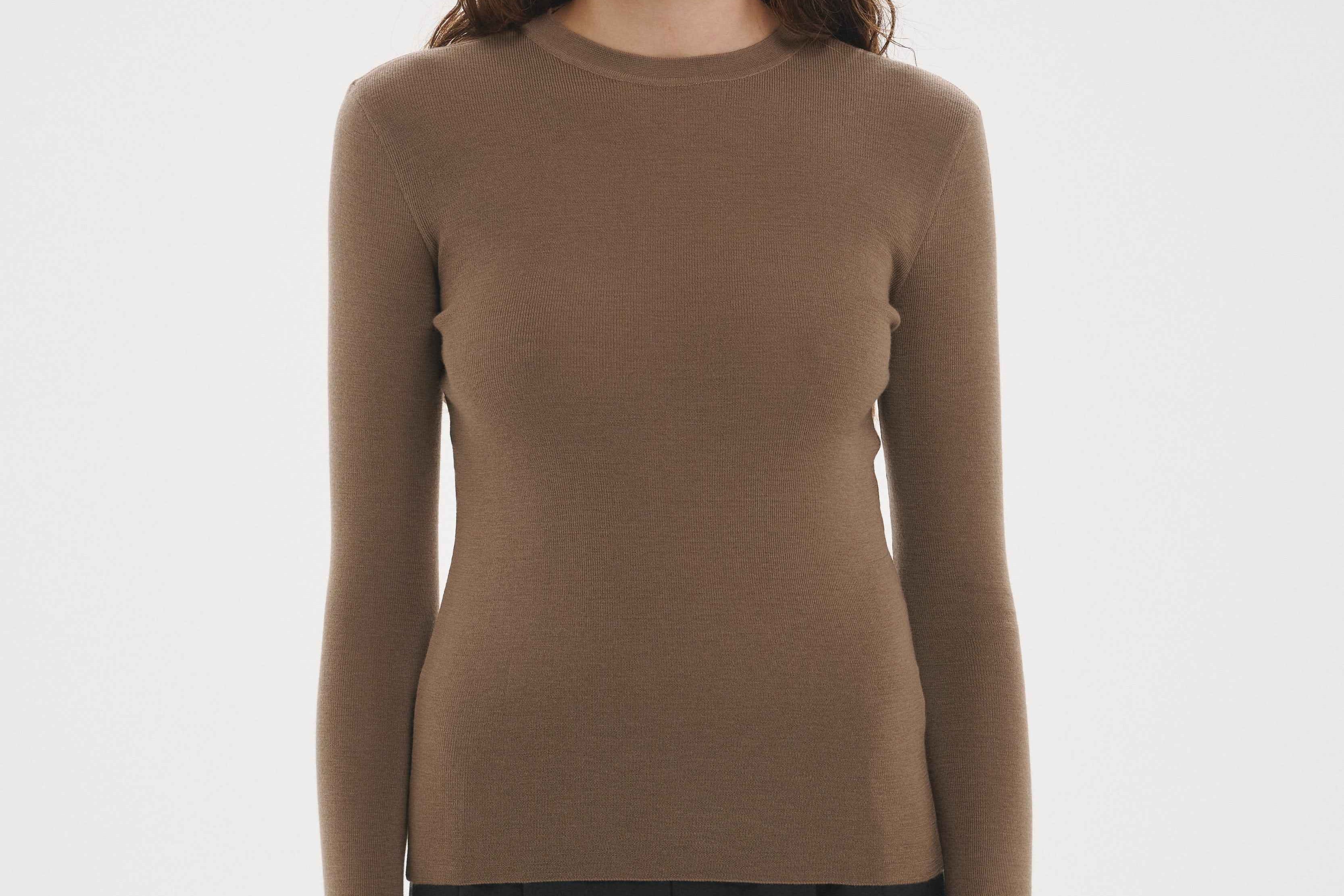 Merino Thumbhole Crewneck Putty