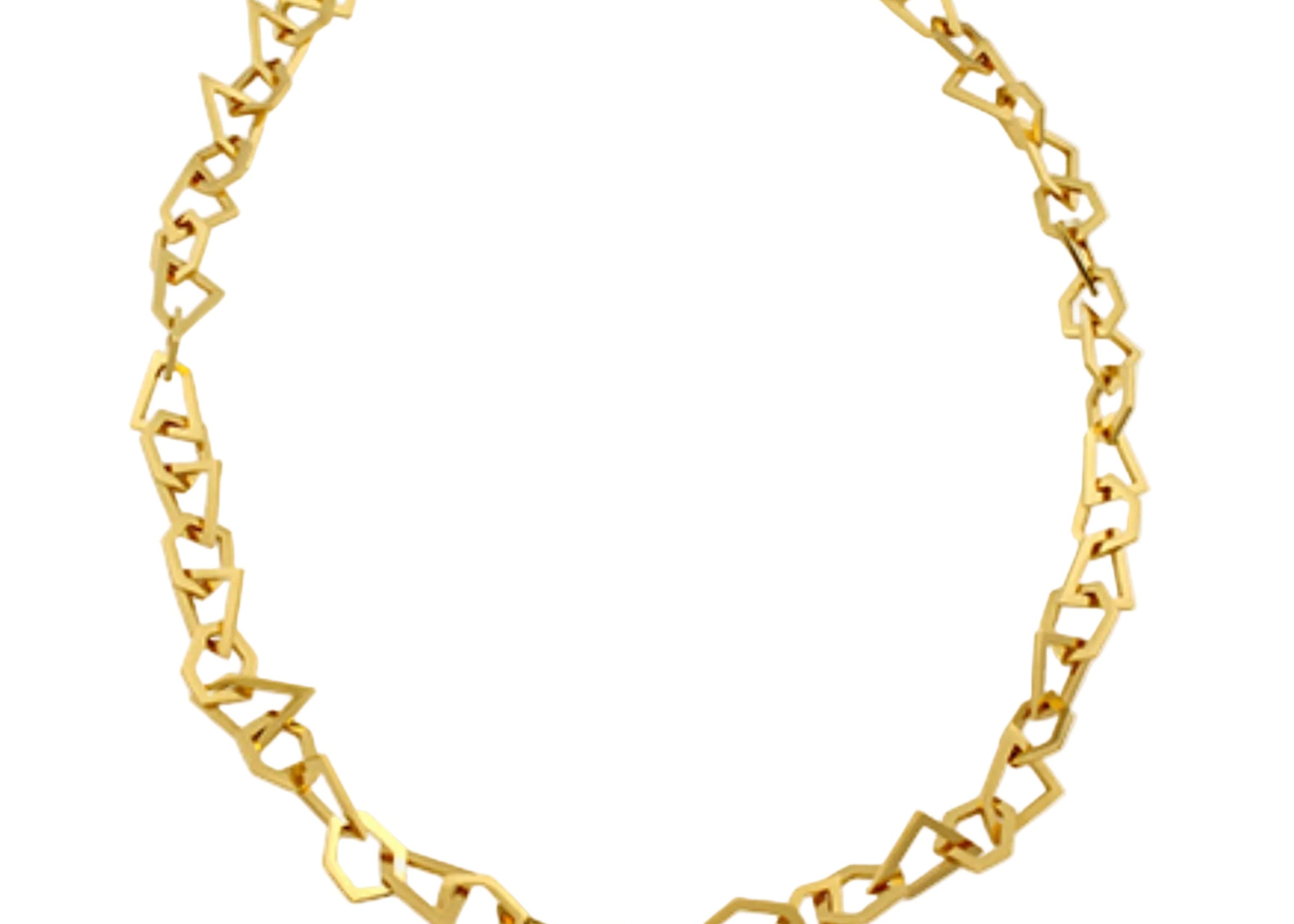 Mosaic Link Necklace in Gold by sener besim