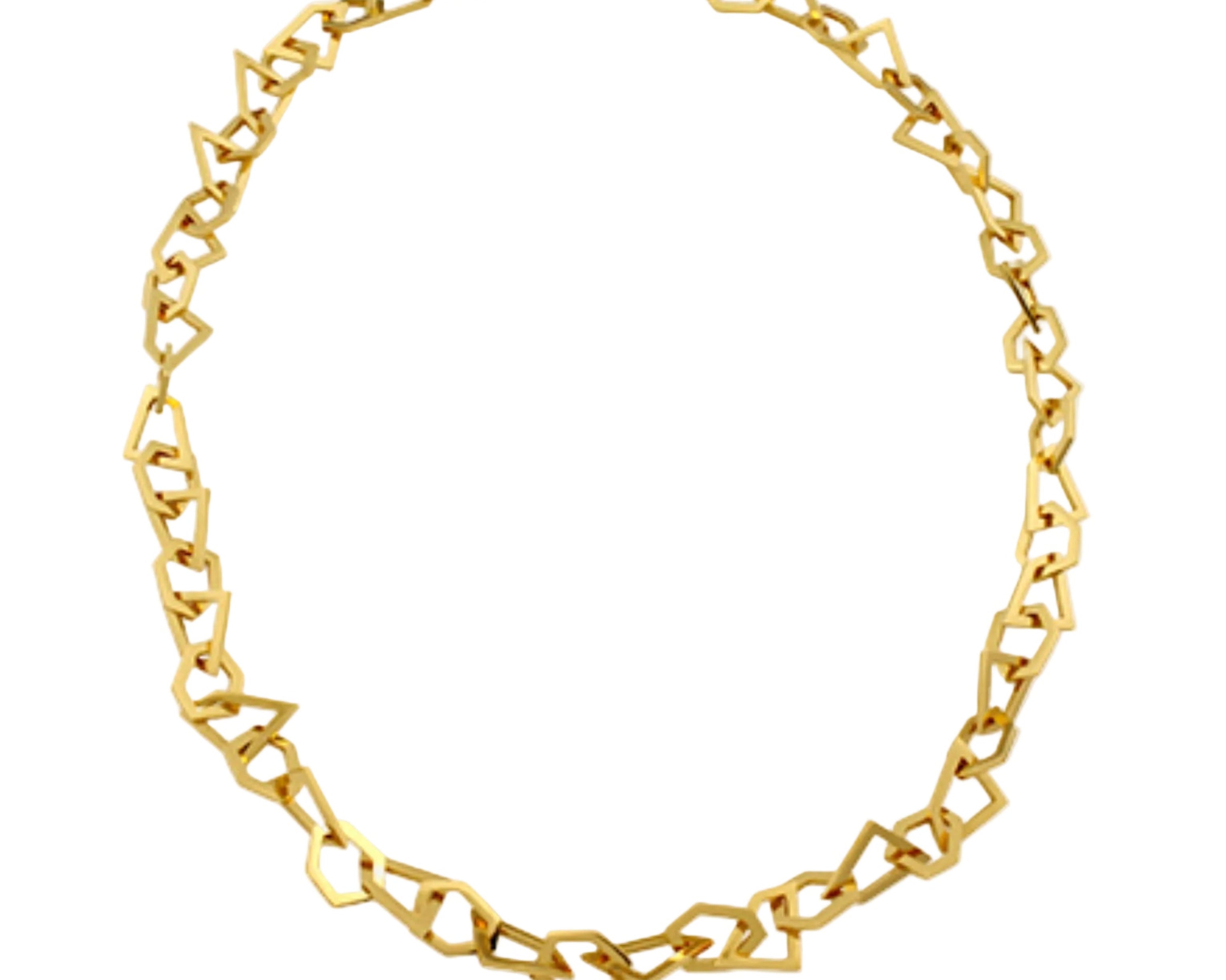 Mosaic Link Necklace in Gold by sener besim