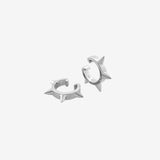 Şener Besim Multipoint Ear Cuff in silver rhodium plating, flat lay