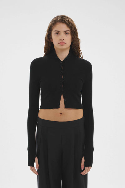 トップス CARLA Compact cutsew cardigan (Black) Merino Multibutton Cardi Black - Effortless Style & Comfort