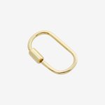 Şener Besim Oval Carabiner Large in 14ct gold plating, sterling silver