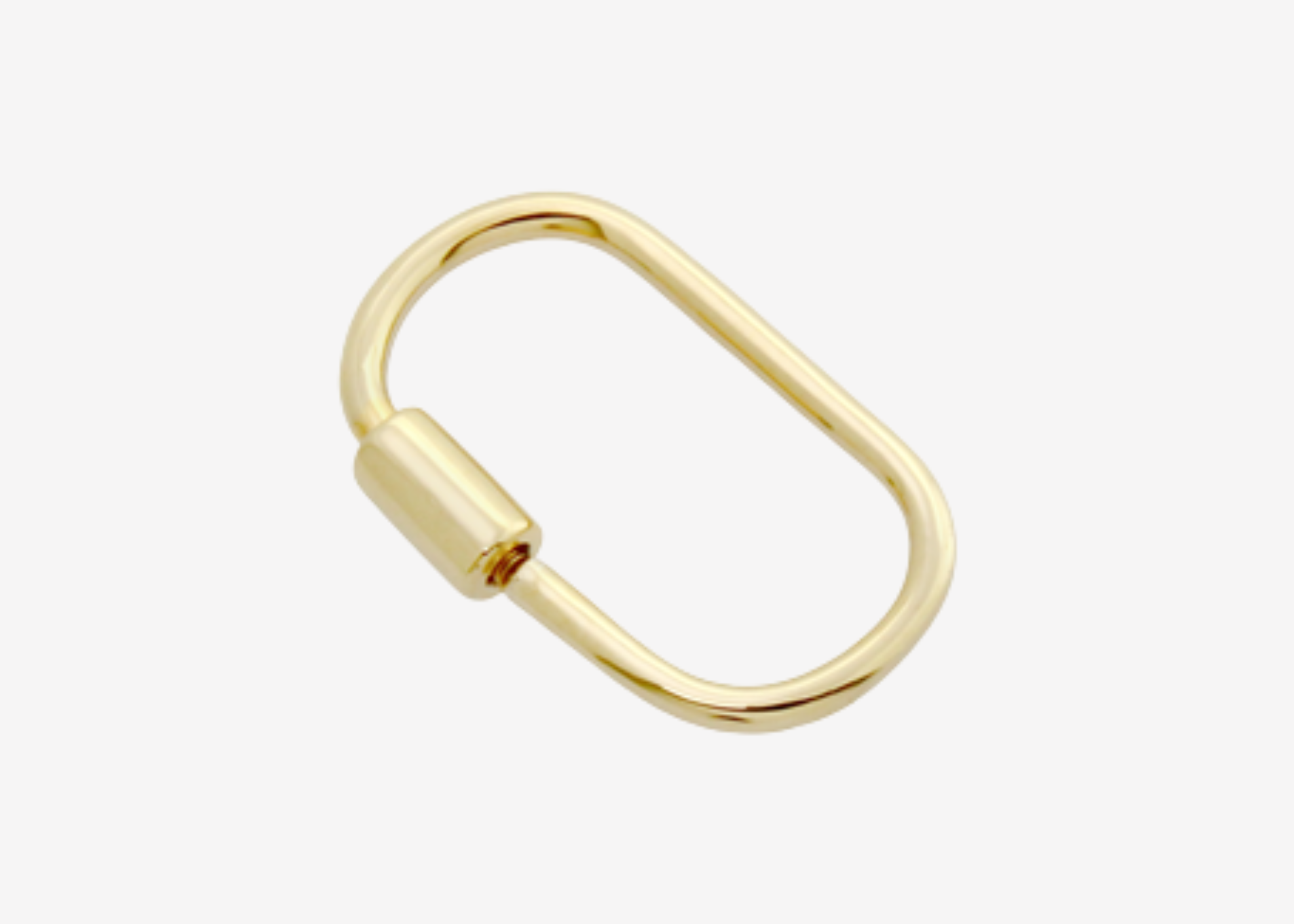 Şener Besim Oval Carabiner Large in 14ct gold plating, sterling silver