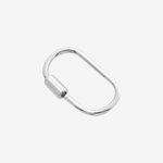 Şener Besim Oval Carabiner Large in rhodium plating, sterling silver