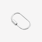 Şener Besim Oval Carabiner Large in rhodium plating, sterling silver