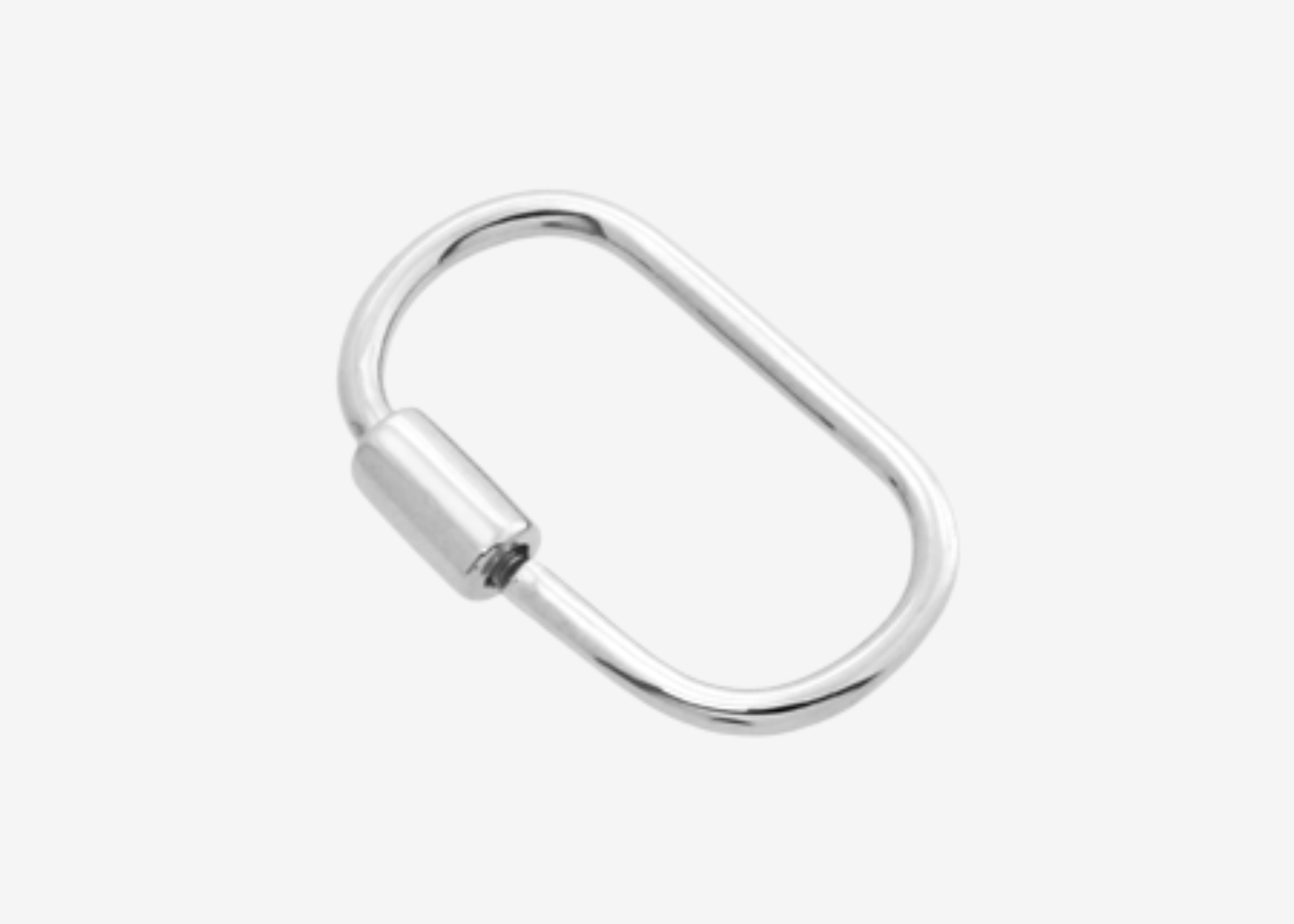 Şener Besim Oval Carabiner Large in rhodium plating, sterling silver