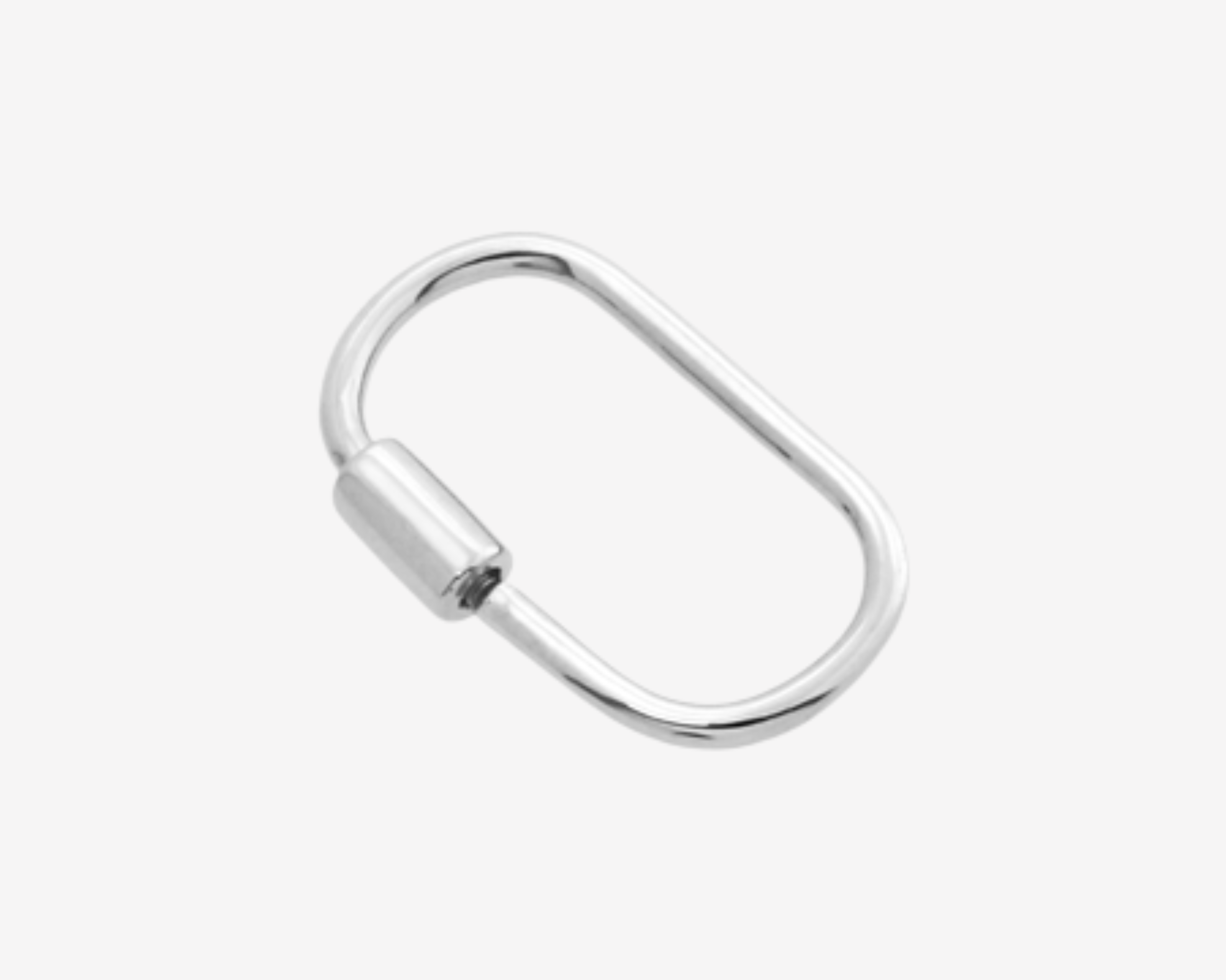Şener Besim Oval Carabiner Large in rhodium plating, sterling silver