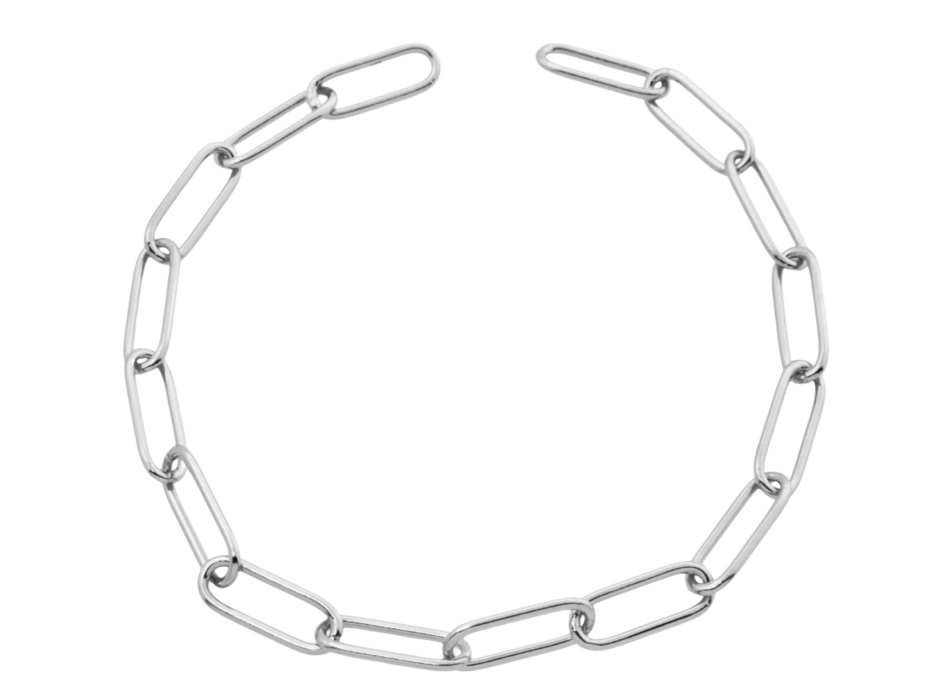 Şener Besim Paperclip Bracelet in sterling silver, flat lay