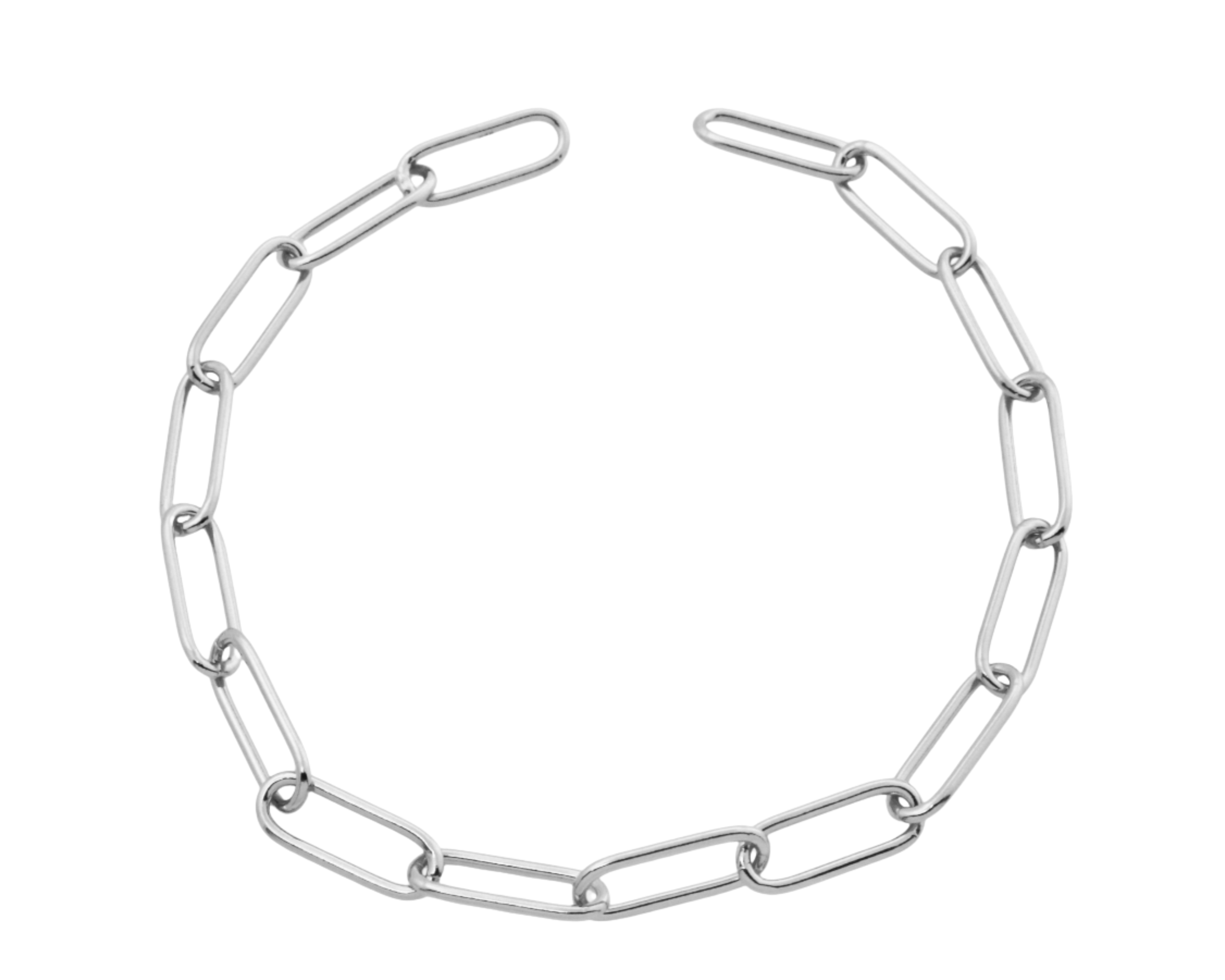 Şener Besim Paperclip Bracelet in sterling silver, flat lay