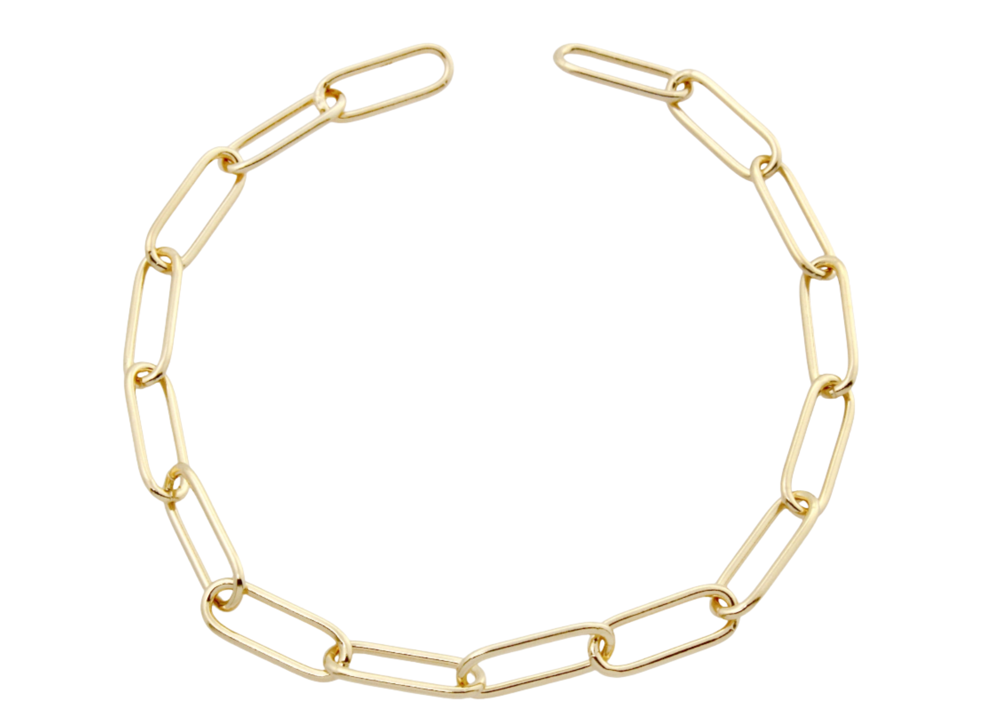 Şener Besim Paperclip Bracelet in 14ct gold plating, detail shot
