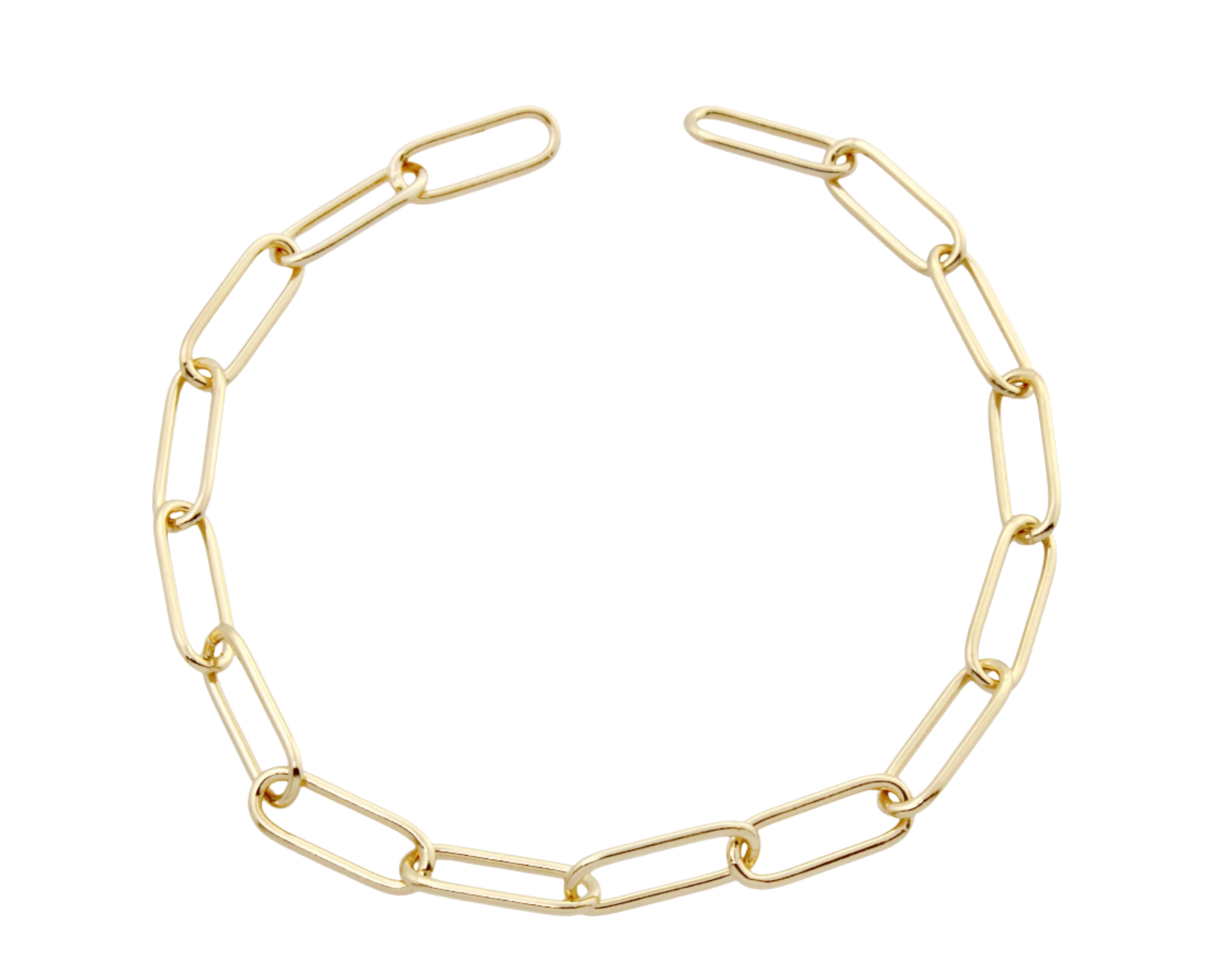 Şener Besim Paperclip Bracelet in 14ct gold plating, detail shot
