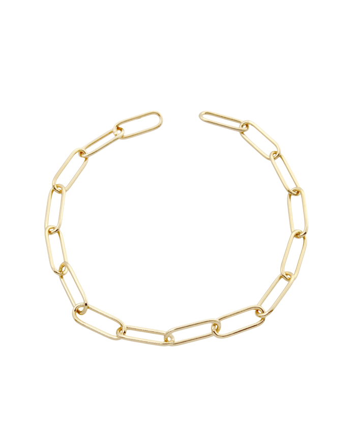 Şener Besim Paperclip Bracelet in 14ct gold plating, detail shot