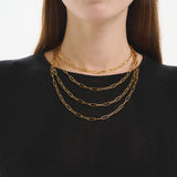 Sener Besim Paperclip Necklace Worn Lengths