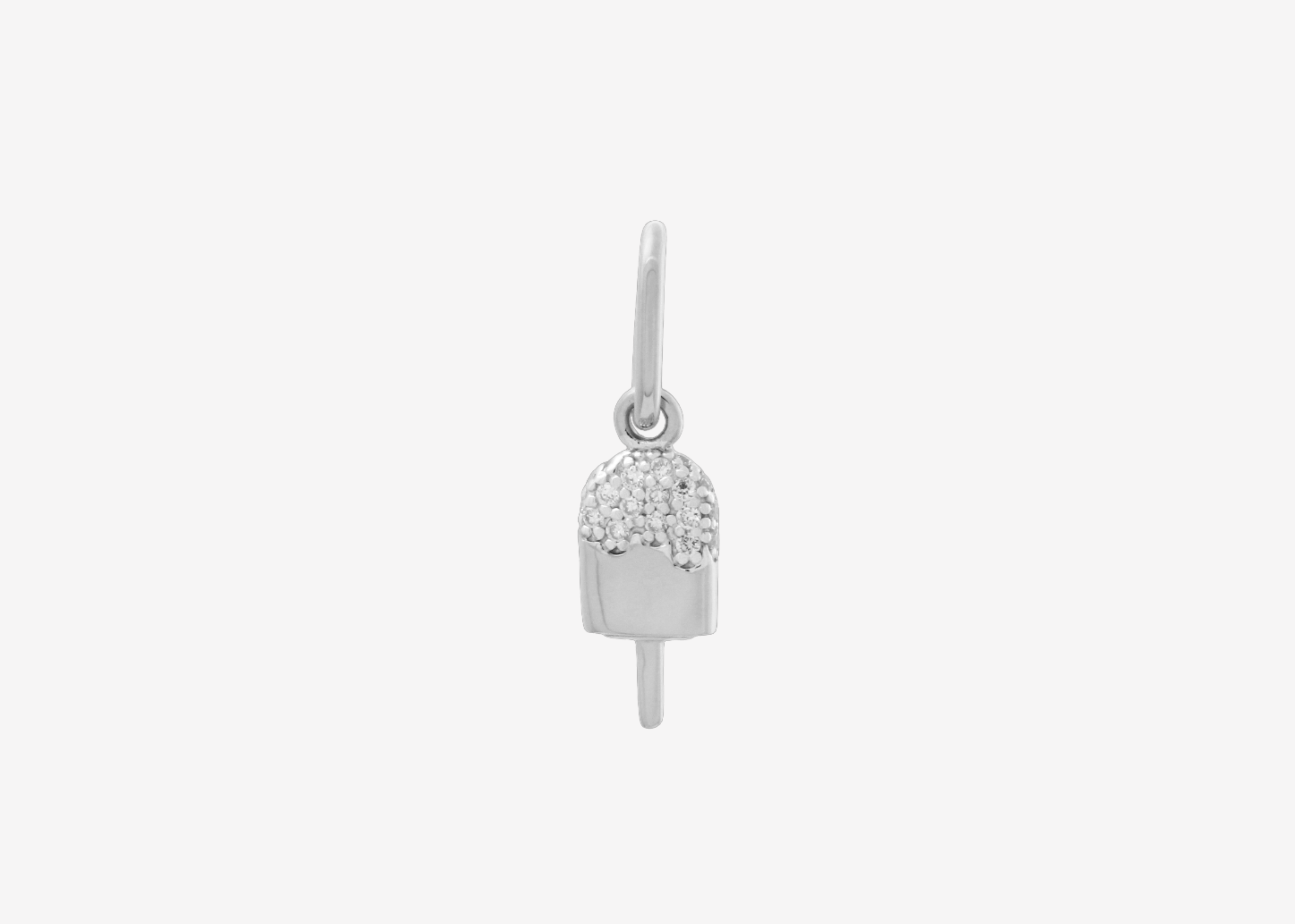Şener Besim Popsicle Charm in rhodium plating with lab-grown diamond accents — Buildable Collection