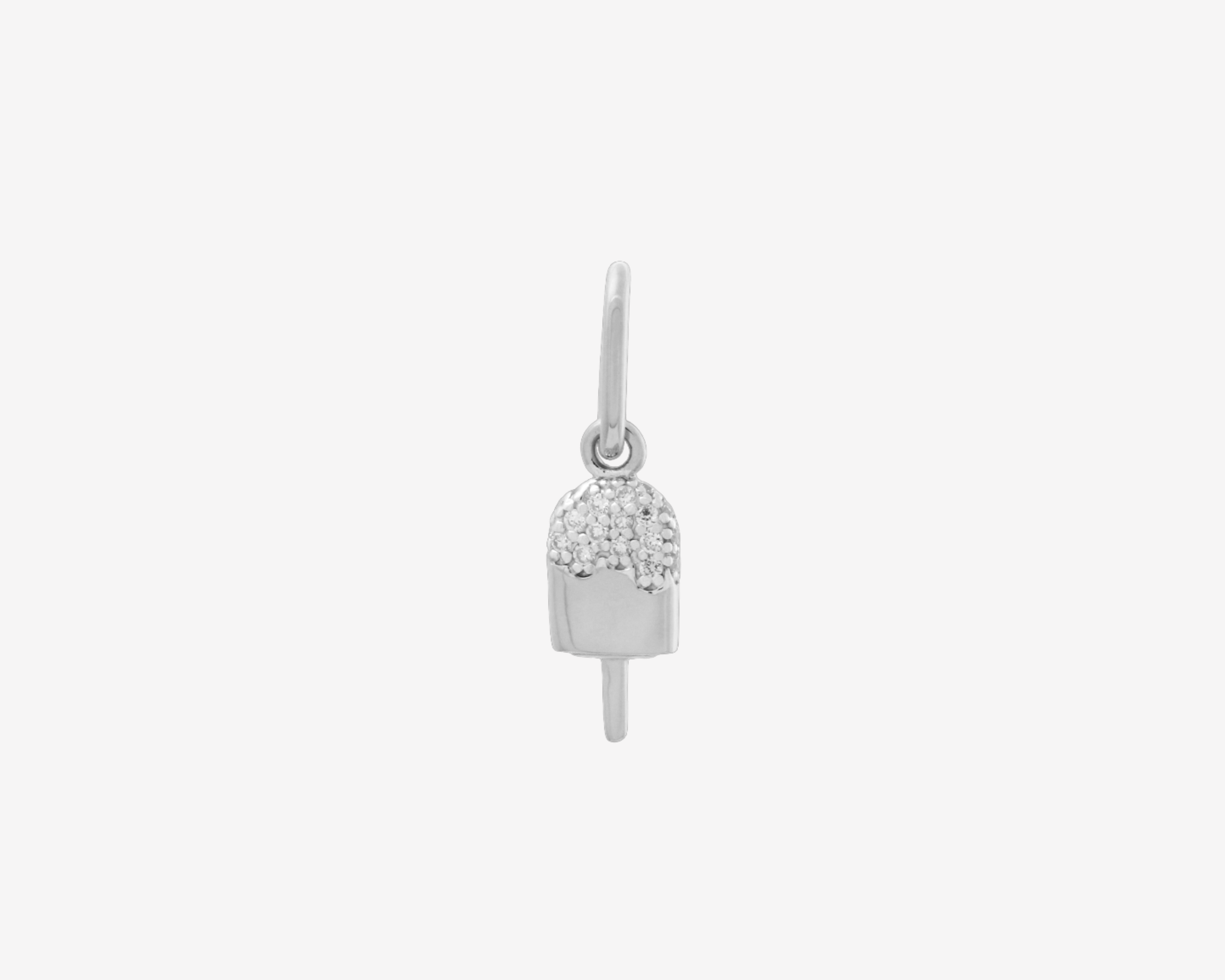 Şener Besim Popsicle Charm in rhodium plating with lab-grown diamond accents — Buildable Collection