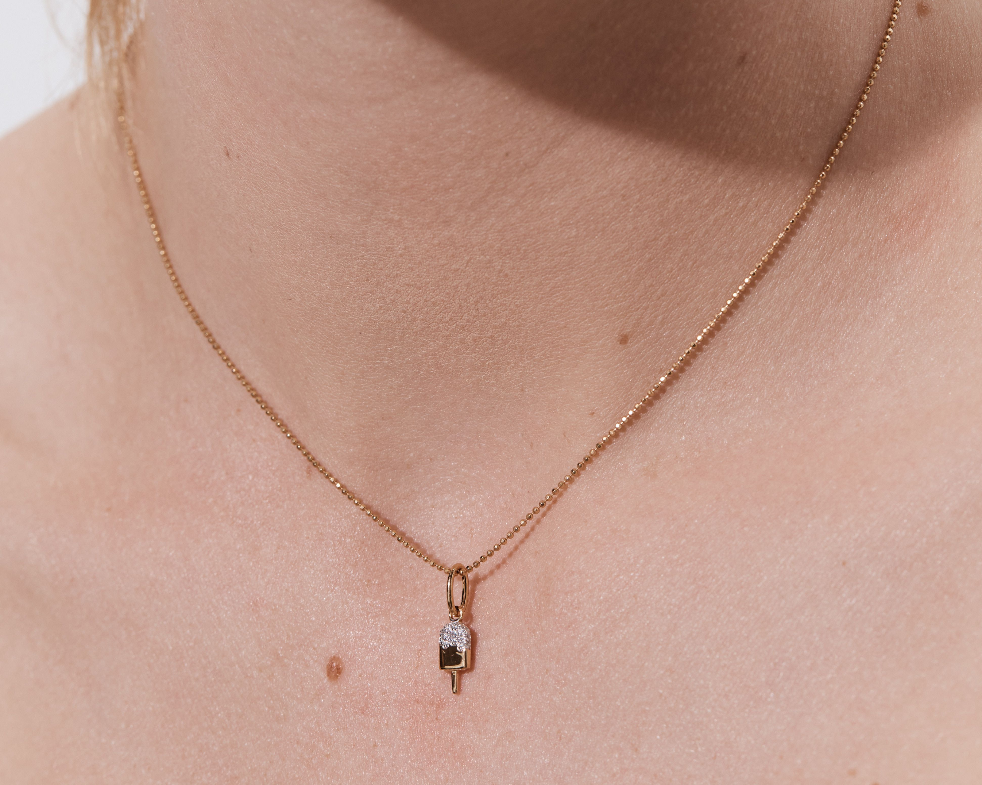 Şener Besim Popsicle Charm worn on necklace — sterling silver