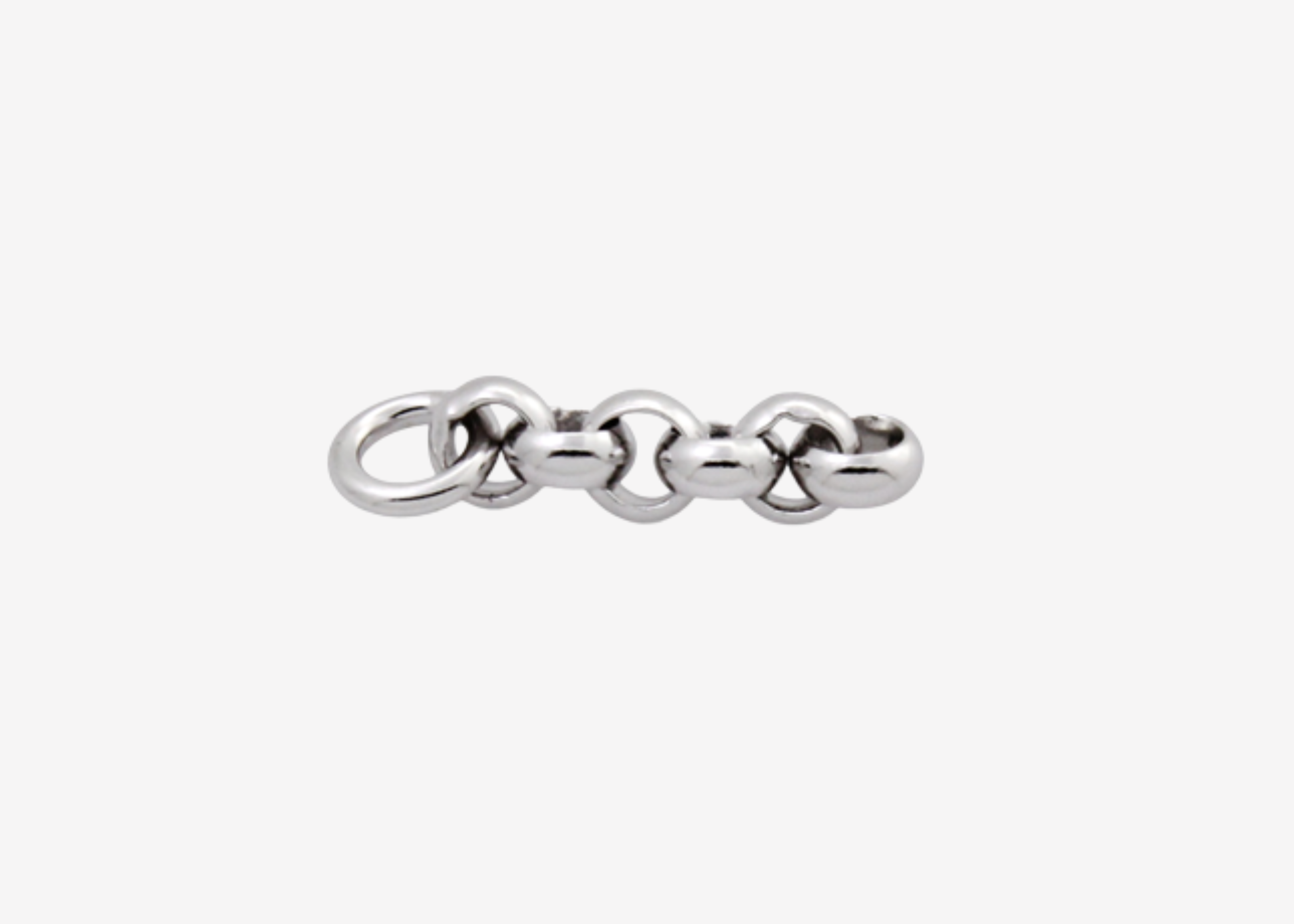Şener Besim Rolo Charm Extender in rhodium plating, sterling silver