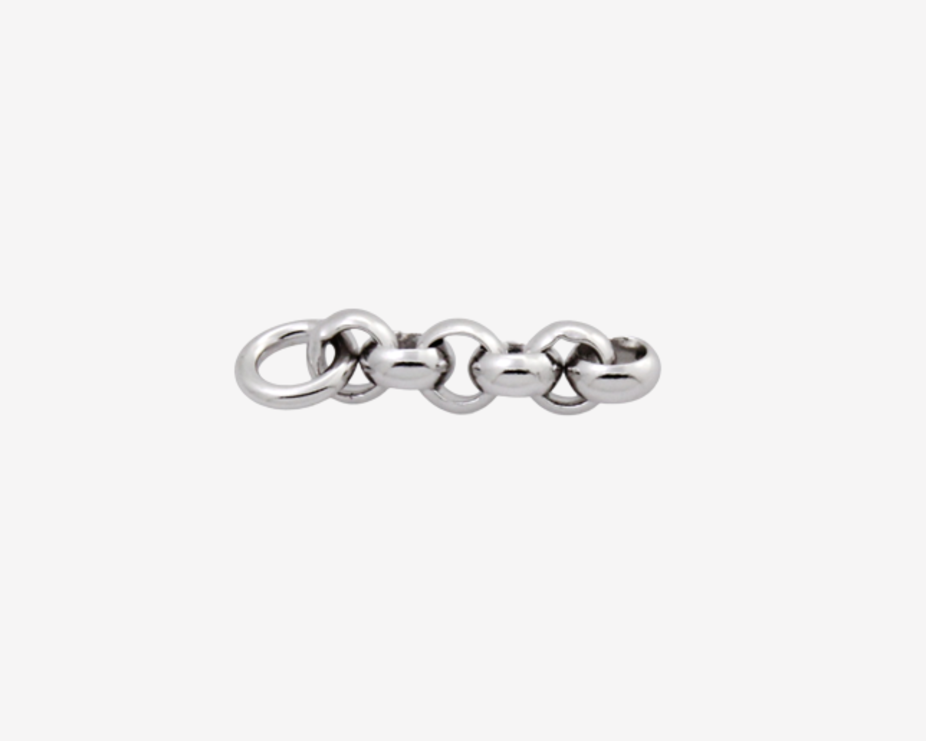 Şener Besim Rolo Charm Extender in rhodium plating, sterling silver