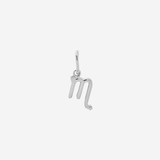 Şener Besim Scorpio Charm in silver rhodium plating, flat lay
