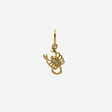 Şener Besim Scorpion Charm in sterling silver with 14ct gold plating and white stones