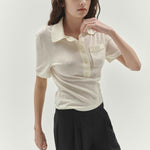 Short Sleeve Polo Cream