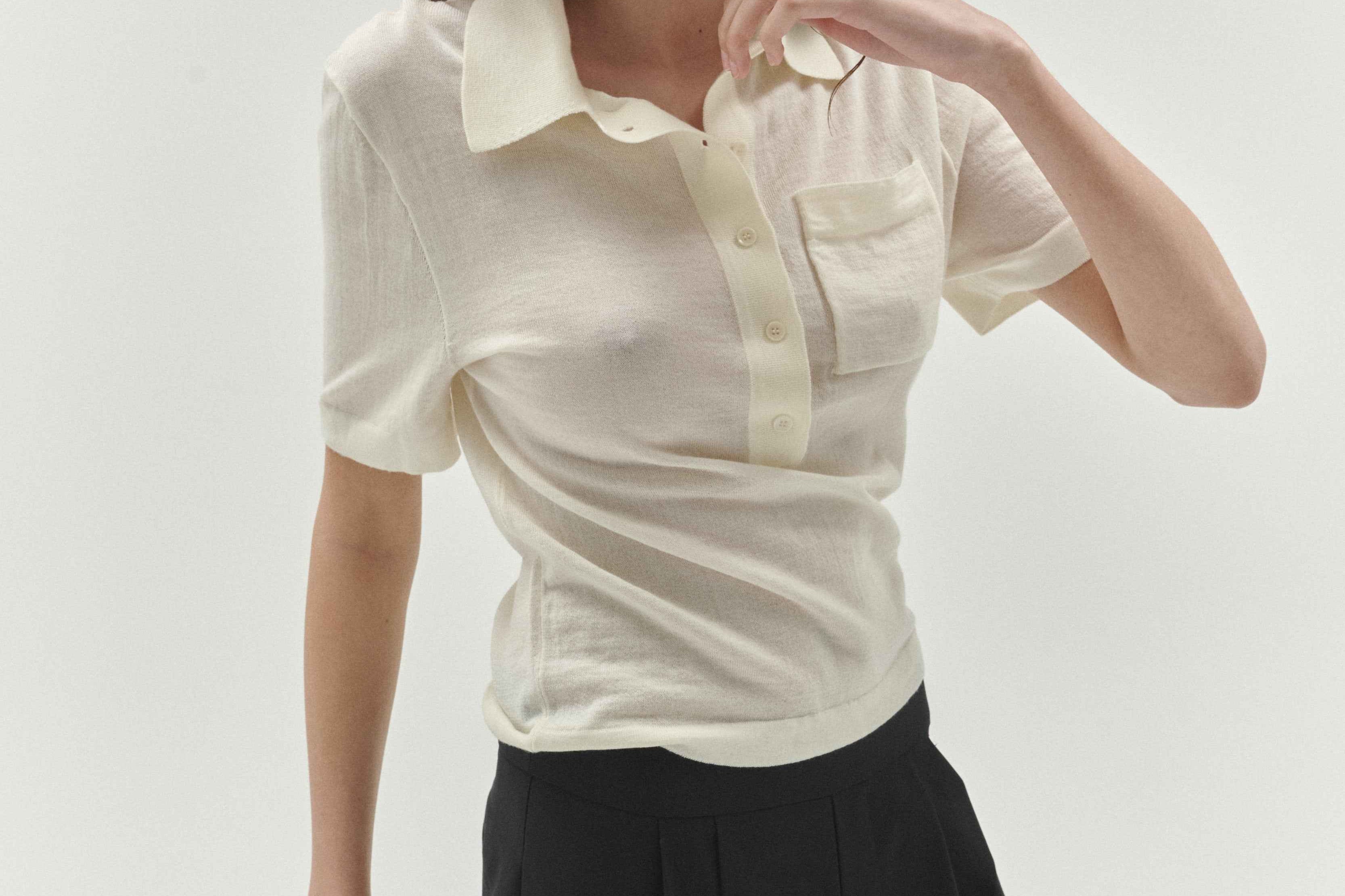Short Sleeve Polo Cream